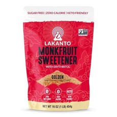 Lakanto 몽크프룻 11 설탕 대용 비GMO 미국직구, 6) 골드  1 Pound Pack of 1, 454g