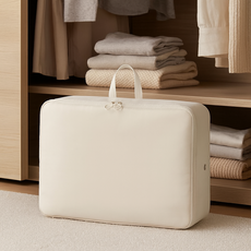 하스몰 대용량 간편 압축 이불 옷 압축 파우치 시즌오프 옷정리, 베이지, 1개