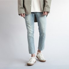 男款微刷破牛仔褲