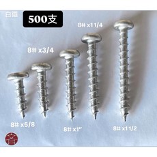 白鐵水泥螺絲 500支, 1個, 白鐵不鏽鋼