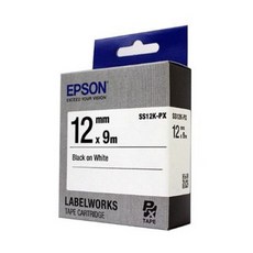엡손 라벨테이프 SS12K-PX 프린터소모품 12mm(백색흑색문자) (1개입) dav719Tq, 개 1개입