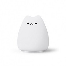 말랑냥이 무선 실리콘 무드등 건전지 C형, 화이트