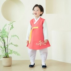 한예빔 HB80008 연작도령 남아 아동 한복 세트 어린이집 설날 추석빔 다홍색