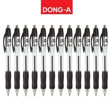 동아 애니볼 501 노크식 볼펜, 12개, 0.5mm-검정