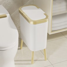 은상사 인테리어 원터치 사무실 가정용 디자인 쓰레기통 15L, 화이트골드, 1개