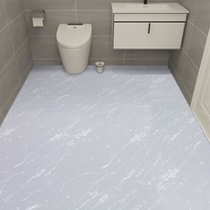 PVC 防滑防水自粘加厚地板貼 廚房浴室適用, 雪山灰大理石【耐磨】,60cm寬*100cm【拍多件長度連著發