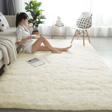 Radearl 폭신한 극세사 거실 카페트 침대 러그 장모 카펫 간편 관리