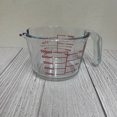單耳耐熱玻璃量杯 500ml / 1000ml (高硼矽加厚款) 厚款玻璃量杯 刻度量杯 耐熱玻璃量杯, 1個, 透明