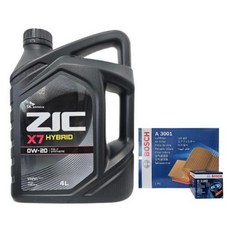 니로 1.6 하이브리드 엔진오일세트 지크 X7 HYBRID 0W20 4L O1182-A3001, 1개