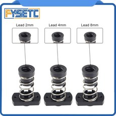 3D 프린터 T8 POM 너트 엔더 프로 리드 2MM 4MM 8MM ACME 스레드 로드 제거 스프링 DIY 액세서리, 02 Lead 4mm