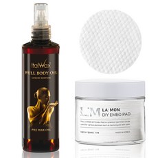 이탈왁스 민감피부용 프리 왁스 풀바디 오일 250ml + 라몽 DIY 엠보 패드 70매입, 1개