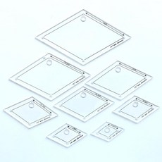 YICBOR 다이아몬드 퀼팅 눈금자 및 템플릿 세트 아크릴 모양 패치워크 유선 도구 8개 0.6cm(1/4인치) 솔기 여유, YICBOR 다이아몬드 퀼팅 눈금자 및 템플릿 세트,