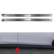 스바루 WRX STI VB 2022 4개 자동차 사이드 스커트 익스텐션 트림 커버 ABS 플라스틱, 01 Carbon Fiber Black