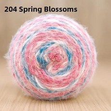 눈꽃 요정 마법 공 깃털 원사 꽃다발 담요 장미 무늬 손뜨개 양모 의류 액세서리용, 18. 204 길가에 피어나는 꽃