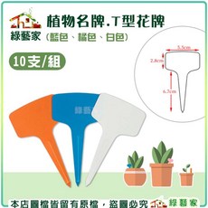 【綠藝家】植物名牌 T型花牌 (10支/組) 易書寫且防水, 橘色