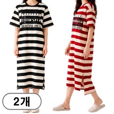 차쿠 여자 1+1 빅사이즈 원피스 스트라이프 원피스 빅사이즈 롱원피스