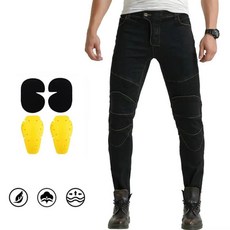 오토바이 청바지 바지 보호 장비 여행 모토크로스 스트레치, 1. JES-1 Black