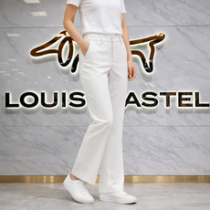 루이까스텔 [26년 봄여름 신상품최저가] 여성 V밴드 엠보심볼 옆트임 세미부츠컷 골프팬츠 1/LO/PT/301/BCW