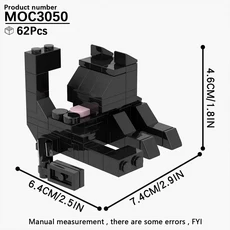소고양이 핥기 자세 블록 모델 귀여운 동물 키티 조립 장난감 미니 데스크탑 장식 어린이 수집품, 03 Black