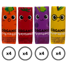 오가닉유기농 크니쁘니트니지니125ml 각4개씩 (총16팩), 1세트, 125ml