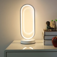 Danni 침실 인테리어 수면등 LED 조명 무드등, 타원형, 화이트 타원형, 화이트