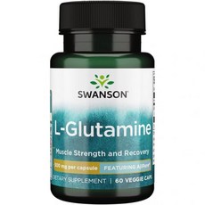 스웬슨 아미노산 아지퓨어 L-글루타민 등급 500밀리그램 60 캡슐 스완슨, 스웬슨 아미노산 아지퓨어 L-글루타민 등급 500밀리그