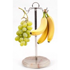 Radicaln 대리석 바나나 홀더 31.8cm(12.5인치) 화이트 오닉스 핸드메이드 바나나 행거 과일 및 바나나 다발용 이상적인 내구성 있는 바나나 후크 및 스탠드 조리, Radicaln 대리석 바나나 홀더 31.8cm(12.