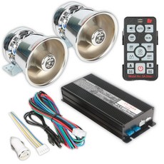 차량용 경적 사이렌 구급차 오프로드 비상 경고음 스피커, 단일 스피커, 범용, 600W 스테인리스 스틸 스피커 2개 포함