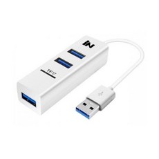 인네트워크 USB2.0 3포트 & TF MicroSD 카드 겸용 허브 IN-U3TF, 화이트, 1개