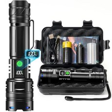 강력한 1000000 높은 루멘 LED 손전등 슈퍼 밝은 충전식 휴대용 울트라 전원 USB C 토치 램프 야외 비상 사용, [02] Package B, 2)Package B, 1개