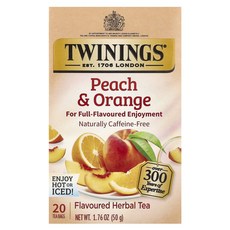 트와이닝스 향 첨가 허브차 복숭아 & 오렌지 티백 Twinings Flavored Herbal Tea Peach & Orange 20 Tea Bags 1.76, 1개, 1개입