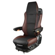 대형 화물차 의자 중장비 조타실 운전석 버스 시트, 1개, C. 중간포 양쪽 다크브라운 가죽