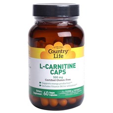 Country Life 左旋肉鹼素食膠囊 500mg, 60顆, 1罐
