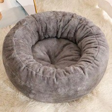 寵物窩墊 貓咪窩 狗狗窩 圓窩 寵物床, 灰色北極絨圓窩, 1個