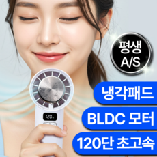 초강력 급속냉각 120단 BLDC 휴대용 선풍기 손선풍기, 퓨어 화이트, 프리미엄 모델