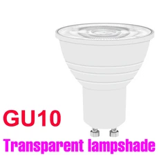 E27 LED 전구 AC220V E14 천장 램프 GU10 스포트라이트 MR16 샹들리에 GU5.3 가정용 침실 서재 부드러운 조, 04 GU10 Transparent, 02 12leds 7W, 01 Cool White