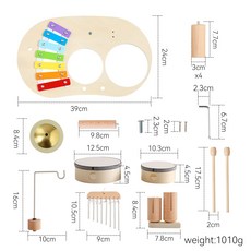 兒童早教培養音樂臺木質奧爾夫打擊樂器寶寶益智玩具興趣遊戲桌, 1個, 音樂臺:如圖