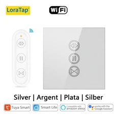 LoraTap Tuya 스마트 라이프 블랙 슬리버 커튼 커튼 블라인드 스위치 RF 원격 제어 앱 타이머 Google 홈 Al, 04 1 remote 1 switch, 1개