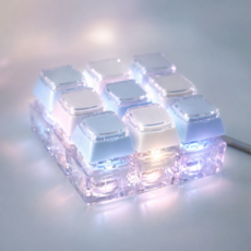 DIY 키캡 키링 LED 청축 딸깍이 피젯토이 키보드 스티커 만들기, 1개, 9구 블루화이트