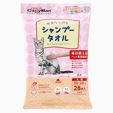 CattyMan 貓用乾洗澡濕巾 寵物濕巾 28入, 3個, 28個裝