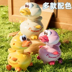 搖擺萌寵玩具 - 嬰兒學爬學步發條玩具 - 安全環保材質, 1個, 搖擺發條鴨子(三色隨機)