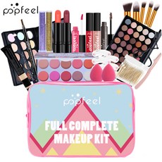 메이크업세트 POPFEEL 컴플리트 페이스 메이크업 세트 - 초보자를 위한 아이섀도우 블러셔 브러쉬가 포함 다용도 화장품 키트 선물 아이디어, [01] KIT005B-2