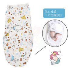 新生兒懶人包巾 純棉防驚嚇襁褓睡袋 兩用下方拉鍊設計 0-6個月寶寶四季適用