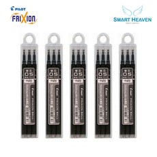 PILOT 百樂 Erasable Knock 圓珠筆黑色筆芯鉛組, 0.5mm 筆芯黑色（3 件）5 件套