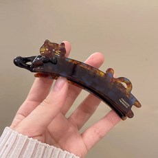 韓國可愛貓咪香蕉夾女高級感醋酸馬尾豎夾氣質網紅百搭復古法式