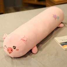 임산부용 롱 바디필로우 다리쿠션 원형 베개 침대용, 약 80cm, 핑크 피그 A