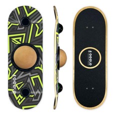 전문가용 밸런스 보드 균형 코어 훈련 스케이트보드 서핑 홈트레이닝, 1개, 그레이 그린 그래피티