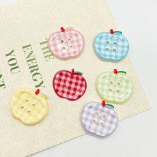 귀여운 사과 단추 예쁜 이쁜 부자재 6종 셔츠 블라우스 가디건 원피스 자켓 빈티지, 옐로우, 1개