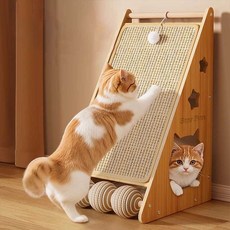 Star fun 삼각형 수직고양이 스크래쳐 하우스형, 1개, 나무 색