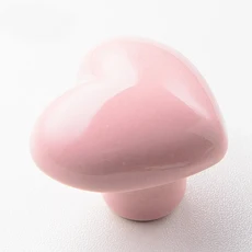 귀여운 단일 구멍 둥근 서랍 손잡이 만화 색상 세라믹 손에 옷장 문 어린이 방 크리스탈, 03 light pink